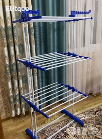 Сгъваем сушилник за дрехи на колелца – практична стойка за сушене на пране, снимка 2 - Други стоки за дома - 53016490