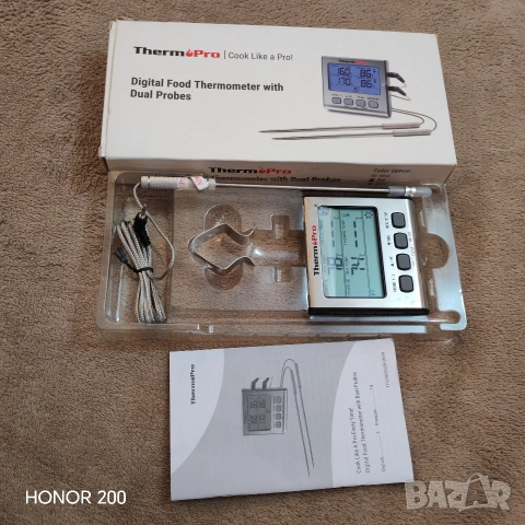 Термометър за готвене, готварски, дигитален, таймер. , снимка 3 - Друга електроника - 53668092