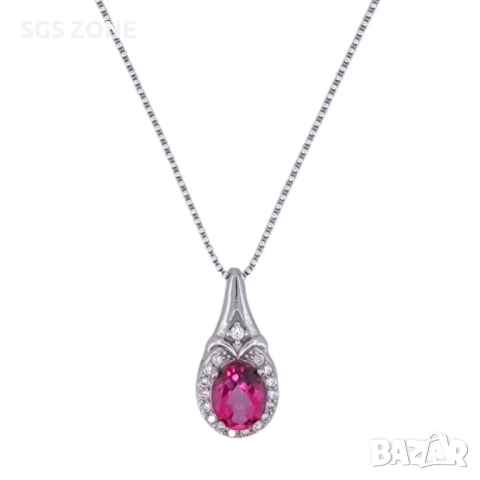 обеци с естествен розов топаз, снимка 4 - Обеци - 51987313