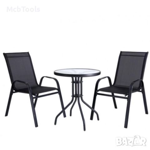 Градински комплект – маса с 2 стола от плат, снимка 2 - Градински мебели, декорация  - 46191893