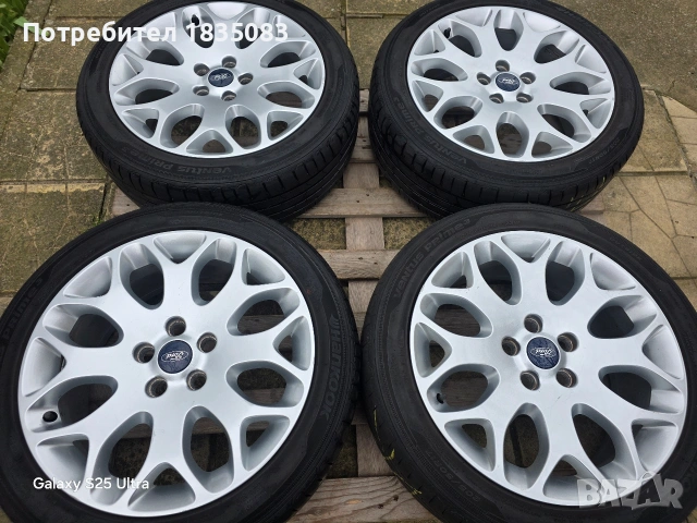 Лети джанти 17ки 5х108 Ford + летни гуми 205/50/17, снимка 3 - Гуми и джанти - 53938448
