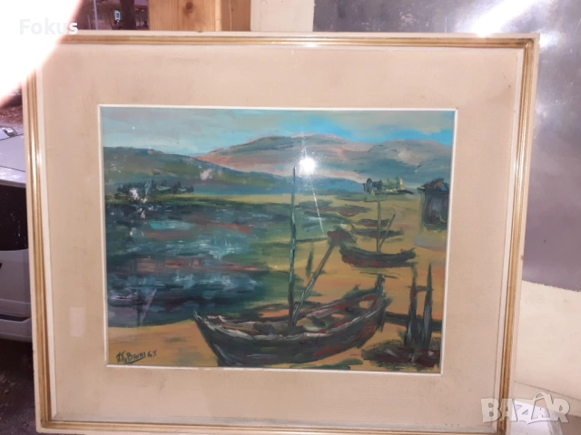 КАРТИНА МАСЛО НА ПЛАТНО ПОДПИС РАМКА, снимка 4 - Антикварни и старинни предмети - 53517199