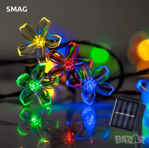 60 соларни LED цветя 5.9m - многоцветни S_1232529