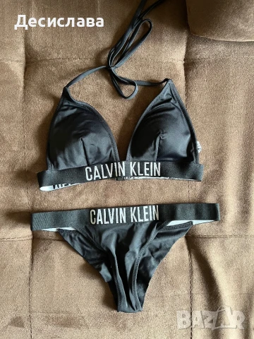 Черен бански Calvin Klein от 3 части, снимка 4 - Бански костюми - 51081447