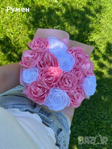 Букети от вечни рози (сатенени рози)., снимка 5 - Подаръци за жени - 46401681