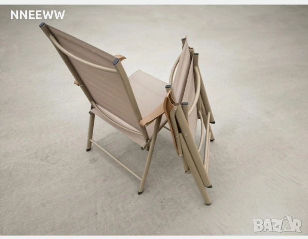 Градински комплект  Маса и 4 стола сгъваеми Бежов, снимка 7 - Градински мебели, декорация  - 54049962