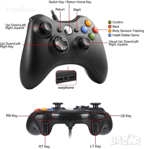 Нов джойстик xbox 360 controller за Xbox 360 и WINDOWS, снимка 4 - Аксесоари - 50501203