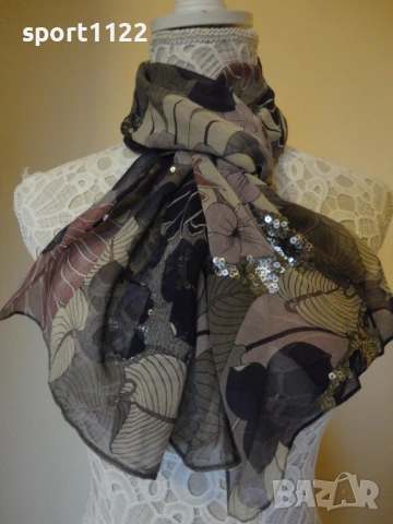 Pink Soda/100% коприна/дамски шал, снимка 7 - Шалове - 53233572