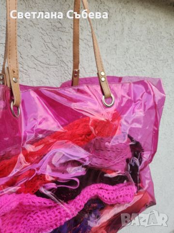 Силиконова чанта за плаж в розово , снимка 1 - Чанти - 45928370
