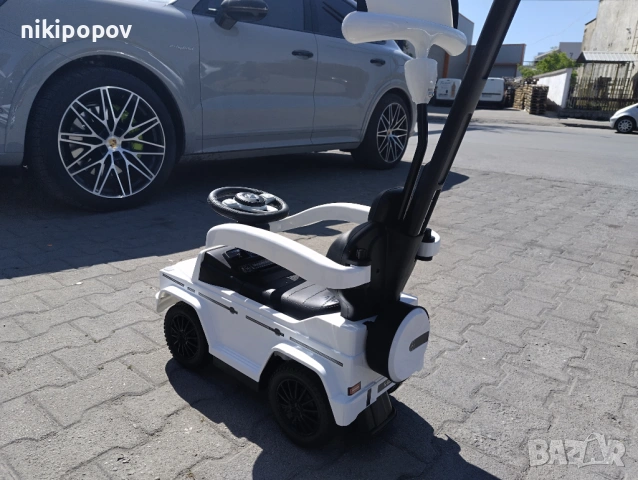 MERCEDES Кола за яздене с дръжка и сенник Mercedes-benz G350d бял, снимка 7 - Други - 53849697