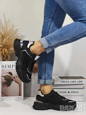 ДАМСКИ МАРАТОНКИ В ЧЕРЕН ЦВЯТ PR04, снимка 2 - Маратонки - 53659156