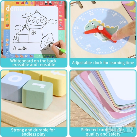 KUKUTrue® Монтесори играчка, дъска за учене по азбука, дървен пъзел, 3–7 години, снимка 4 - Образователни игри - 51777009