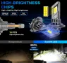 Sycreek комплект LED крушки за фарове H7, 2 броя, 26000LM, 6500K студено бяло, снимка 4