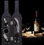 Комплект за вино от 6 части Комплект за вино във формат на бутилка Включва 5 аксесоари, снимка 1 - Ножове - 45147634