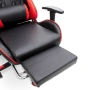 Ергономичен геймърски стол с функция за масаж и подложка за крака - червен, снимка 5