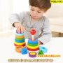 Дървена играчка Монтесори кула с геометрични форми - КОД 3512, снимка 10