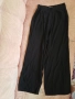 Bershka  черен летен панталон с широки крачоли, снимка 4