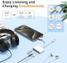 Нов USB C Lightning 3 в 1 Адаптер OTG USB 3.5мм Аудио Бързо Зареждане, снимка 2