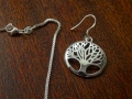 Посребрен дамски комплект - колие, обеци, гривна - "Келтско дърво", снимка 2