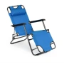 Сгъваем син шезлонг с възглавница - комфорт и релакс, снимка 5