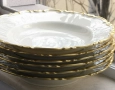 6 дълбоки чении с позлата скъп изискан сервиз НОВО, снимка 3