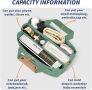 Дамска чанта HOMESOPN платнена с отделения и много джобове за работа, училище и пътуване (зелена), снимка 3
