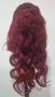 Естествена бразилска перука 75 см – тъмно червена, чуплива, дантелена зона 13x6, снимка 4