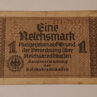 1 марка Германия 1940  - 1944 Третият Райх Банкнота от Втората световна война , снимка 1 - Нумизматика и бонистика - 45011027