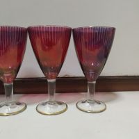 Стари соц чаши за ракия от цветно стъкло,  тънкостенни , снимка 3 - Чаши - 45405362