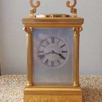 Френски бронзов каретен часовник-репетир/French Carriage Clock with Repeater/14 days, снимка 18 - Стенни часовници - 45285325
