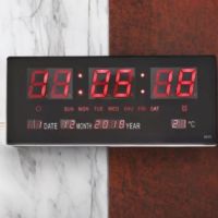 Цифров стенен LED часовник с показване на календар и температура, снимка 2 - Дамски - 45861084