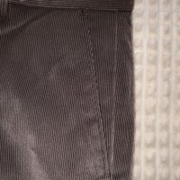 Елегантен мъжки панталон от тъмнокафяво кадифе - номер 46, снимка 2 - Панталони - 45267084
