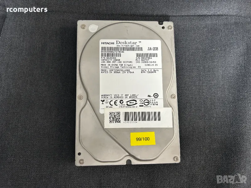 Хард диск Hitachi 250GB SATA за компютър, снимка 1