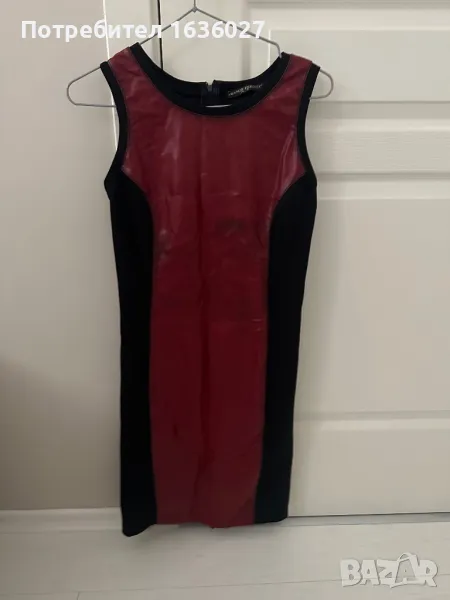 Рокля с кожена част, снимка 1