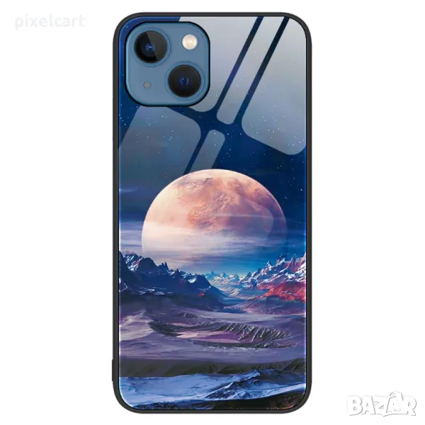 Калъф Glass за iPhone 15, Бяла планета, снимка 1