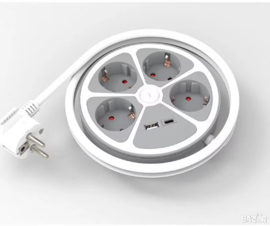 Удължител Technaxx, 4 контакта, 1x USB-A, 1x USB-C, снимка 1