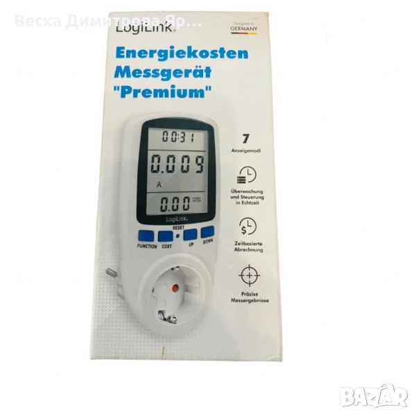 Енергометър LogiLink „Premium“ – измервател на разхода на електроенергия, снимка 1