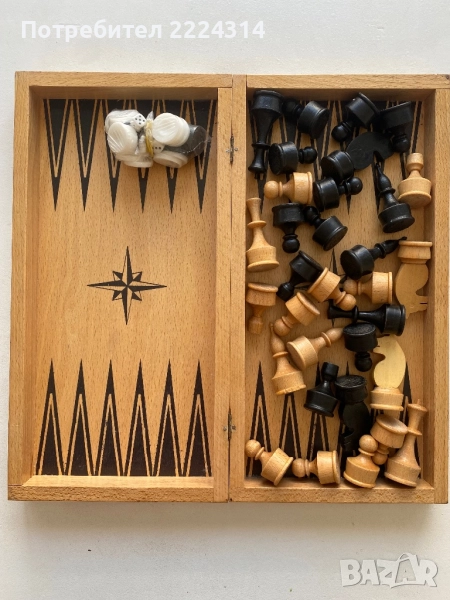 Дървен шах и табла, снимка 1