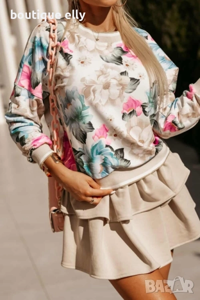 дамска блуза с цветя, снимка 1