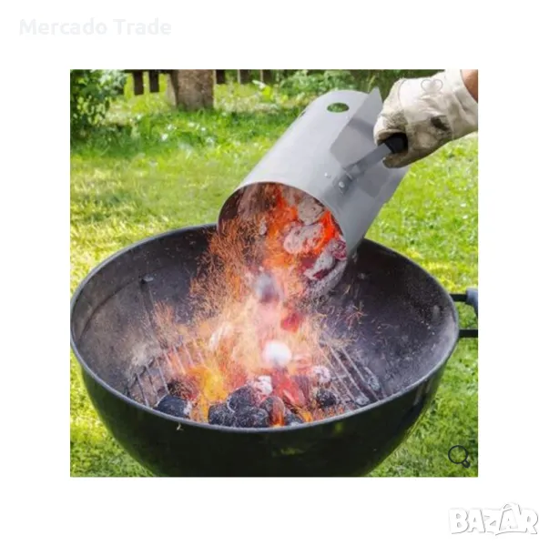 Уред за разпалване на барбекю Mercado Trade, За въглища, Сив, снимка 1
