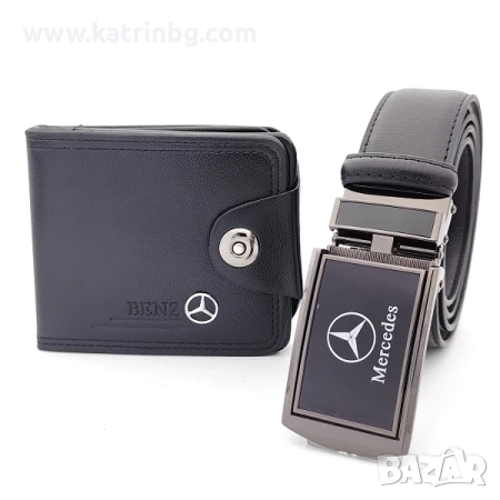 Мерцедес подаръчен комплект портфейл колан мъжки, снимка 1