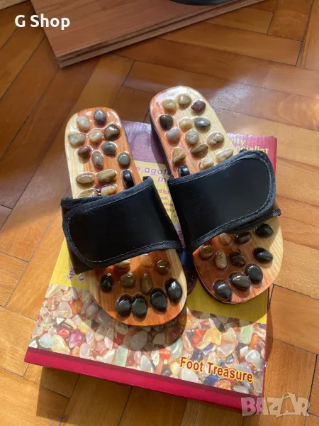 Масажиращи чехли обувки с камъни акупунктура, снимка 1