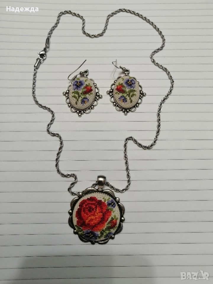 колие с обеци, снимка 1