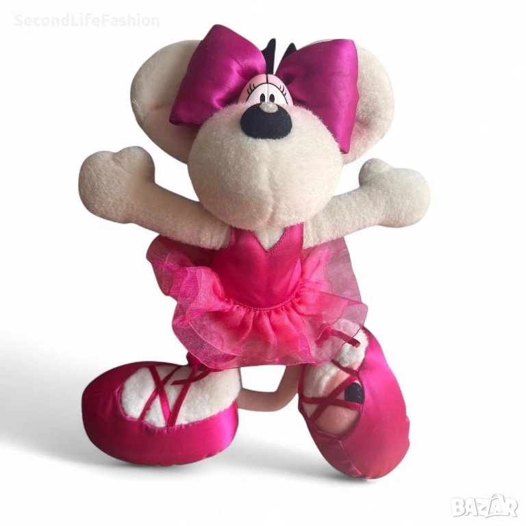 Винтидж плюшена играчка Diddl Diddlina Балерина Мишка Thomas Goletz Depesche, снимка 1