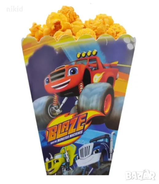 Blaze Monster Machines Пламъчко и Машините кутия за дребни лакомства пуканки и др, снимка 1