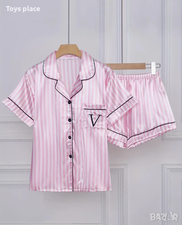 XL Нова сатенена пижама, снимка 1