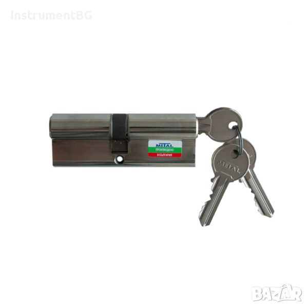 Секретна ключалка /патрон/ Метал 85 х 40 х 45мм, 3 ключа, DIN, никел, снимка 1