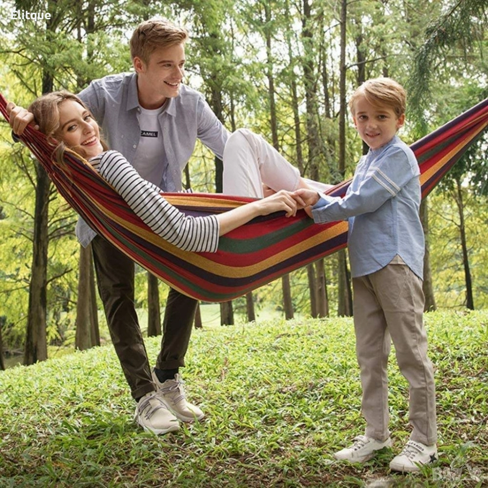 Голям цветен хамак с красиви и цветни шарки, снимка 1