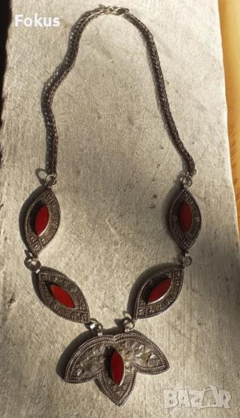 Уникален възрожденски сребърен накит гердан колие огърлица, снимка 1