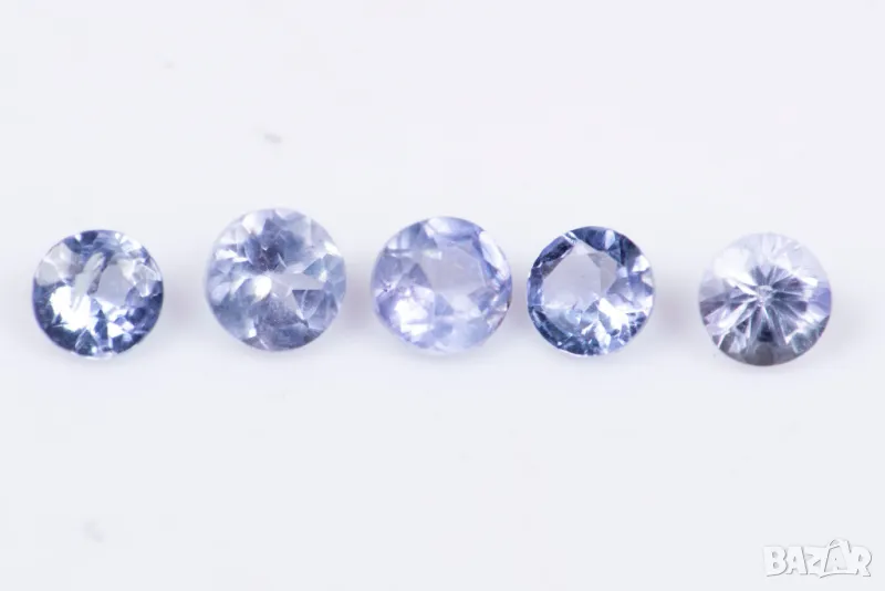 5 броя танзанит 0.38ct 2.3-2.4mm кръгла шлифовка #8, снимка 1